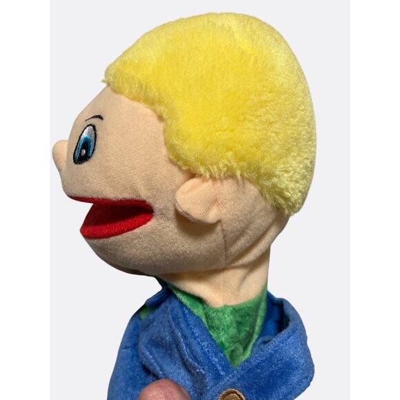 Lakeshore Soft Plush Puppet Doll Blue Overalls 11.5 inches - Picture 8 of 8